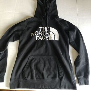 The North Face Black White Logo Graphic Pullover Hoodie Women’s Sz M A917